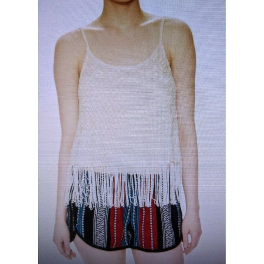 Marabelle MEDIUM crochet camisole with fringed hem